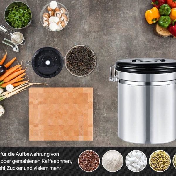 Beaspire Kaffebeholder, Kaffebeholder, Lufttæt, Kaffebeholder, Rustfrit stål