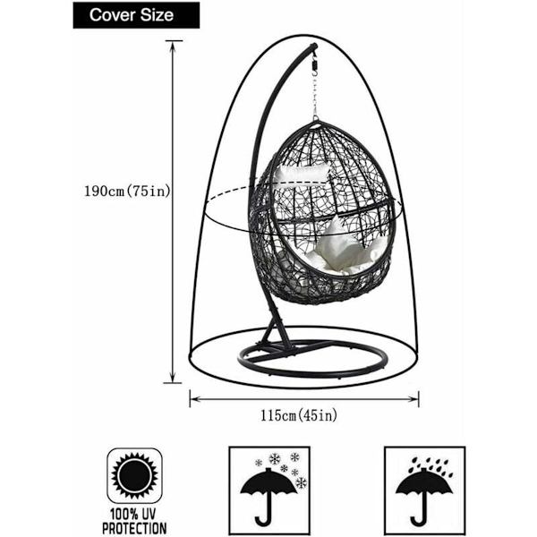 Vanntett hengekøyestol møbeltrekk laget av 210D polyester PVC - For Egg Chair