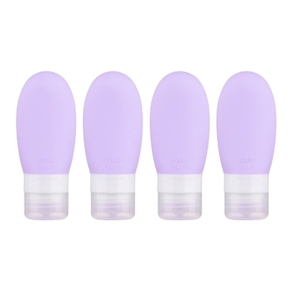 4 stk silikagel sub-flaske bærbar kosmetisk sub-flaske lilla 60ml KLB