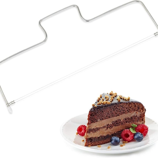 Kakekutter i rustfritt stål, 2 tråder, høydejusterbar, kakebunnskutter, KLB