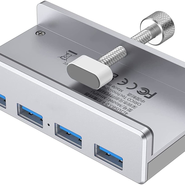 USB 3.0 Hub Clamp Adapter, 4 Port Aluminium USB Splitter med