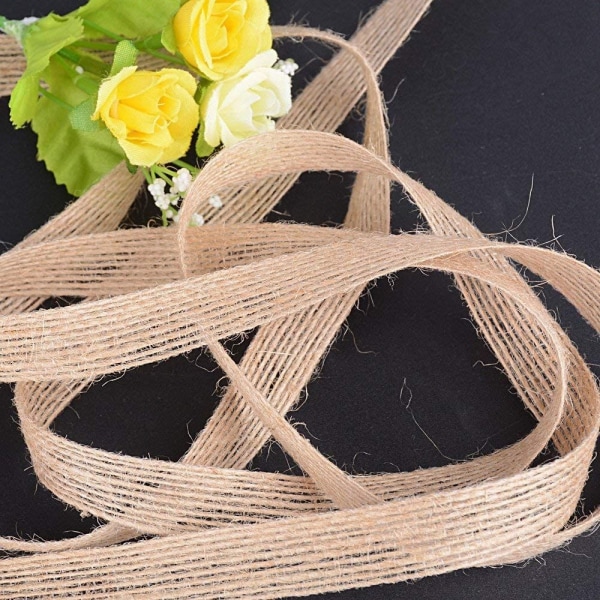 (50Mx1.5CM) 1 rulla juuttinauhaa Vintage-juutti koristeluun Häälahja askartelu-