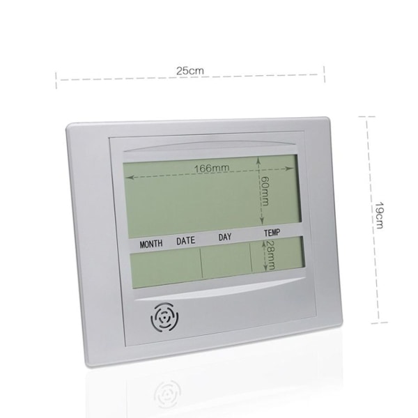 Hem Stor Skärm Digital Elektronisk Väggklocka Vardagsrum Temperaturklocka (Silver)