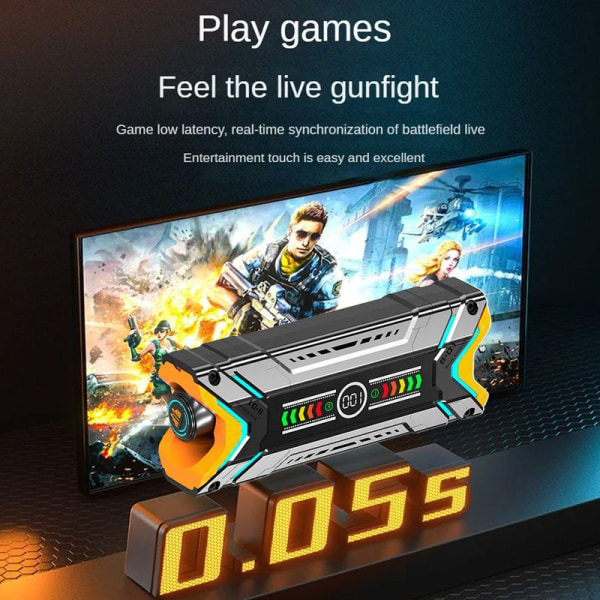 Futuristisk Sci-fi Mecha Style TWS Trådlös Bluetooth 5.3 Svart
