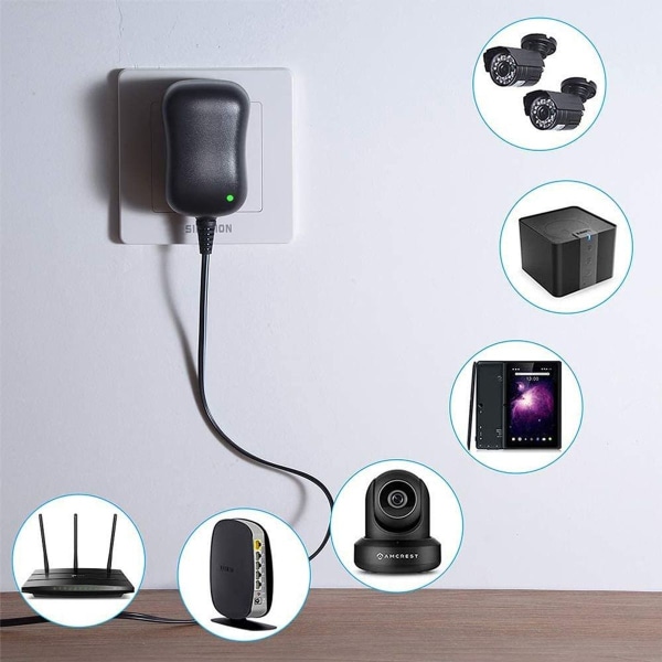 Universal 12W AC/DC-adapter med 8 DC-stik