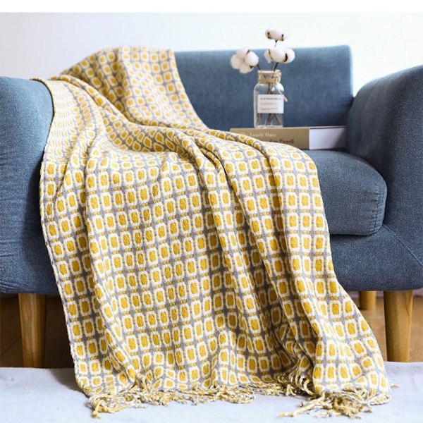 Checkerboard blanket, knitted, throw, light, soft