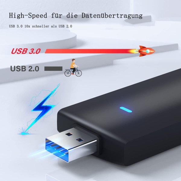 USB WLAN-tikkusovitin PC:lle AC1300 Mbit/s korkealla vahvistuksella 5 dBi antennilla 867