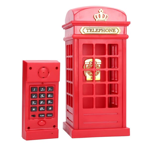 LED natlampe, retro stil, sød telefonboksform, USB KLB