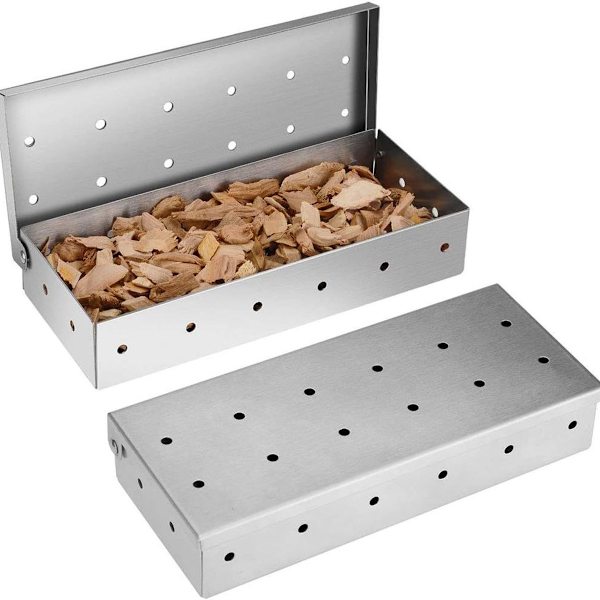 Premium Grill Smoker Box för Träflis, Heavy Duty BBQ Stove Smoker Box, Tjock