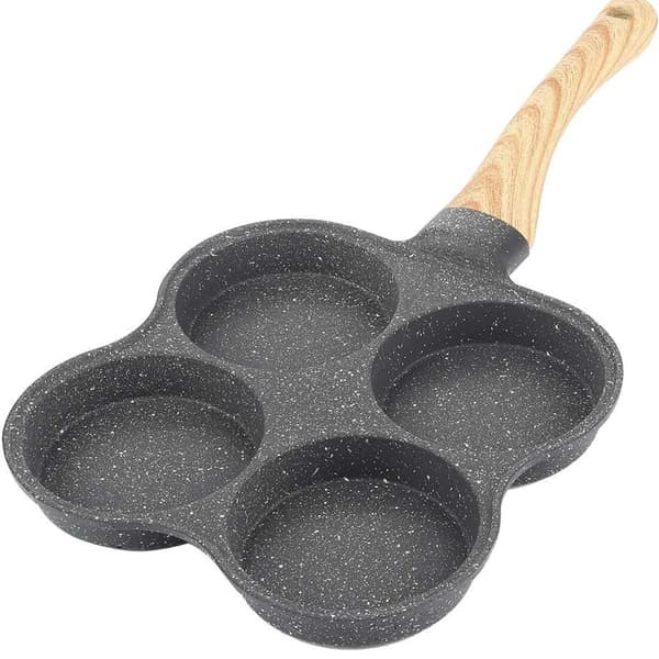 Egg Pan Omelett Pan Steking 4 Hulls Omelett Pan Non-Stick Stekepanner