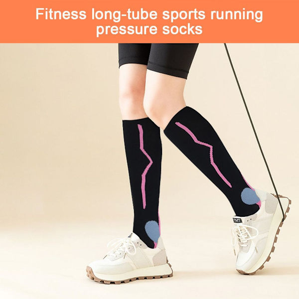 Fitness Tube Kompressionsstrumpor - Utomhus Sport Fitness rosa KLB