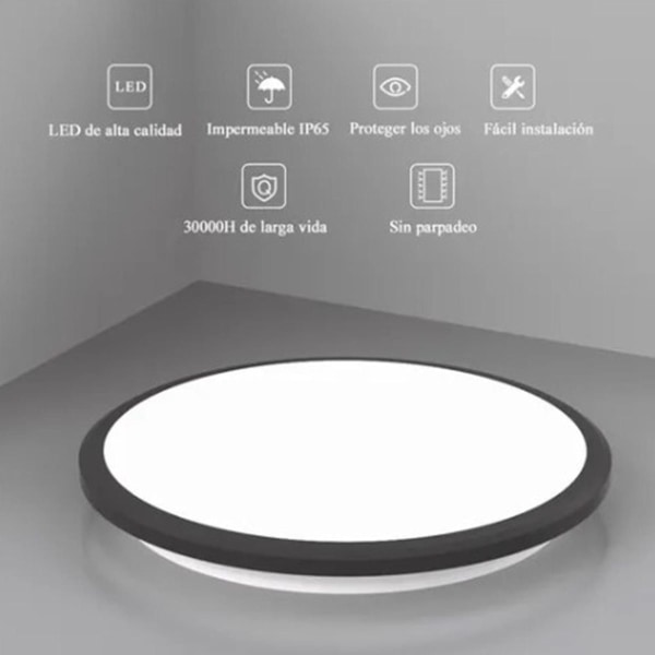 LED loftslampe, 300 mm diameter, rundt hvidt lys KLB