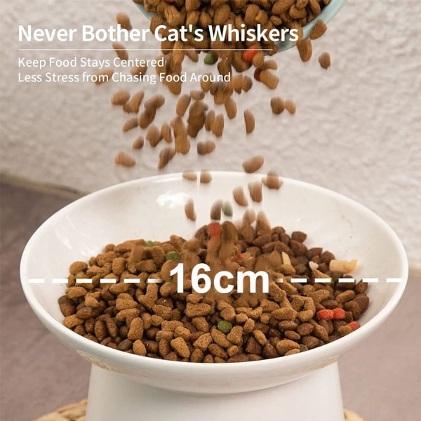 Extra bred upphöjd kattmatskål Husdjursmatningsskål Svart