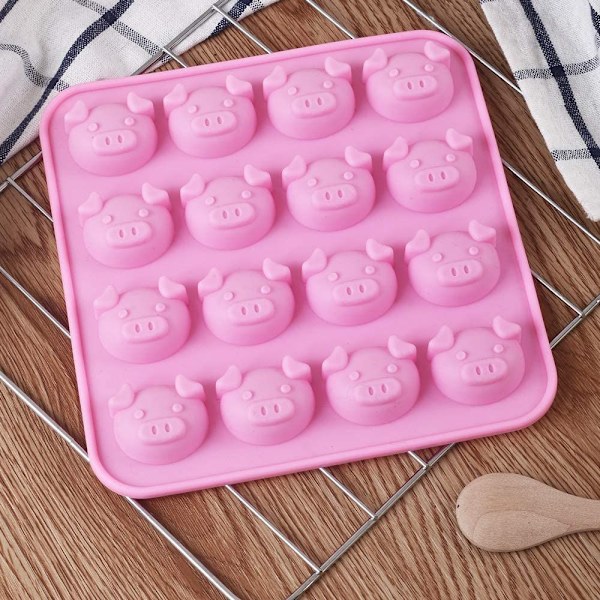 4 stk. Silikoneforme i form af grise til gelé, fondant, hård slik, keto-fedtbomber, harpiks