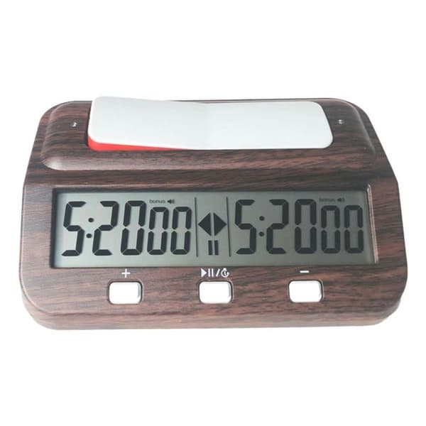 HQT101w Plast Schackklocka Go Schack Timer (Trästruktur)