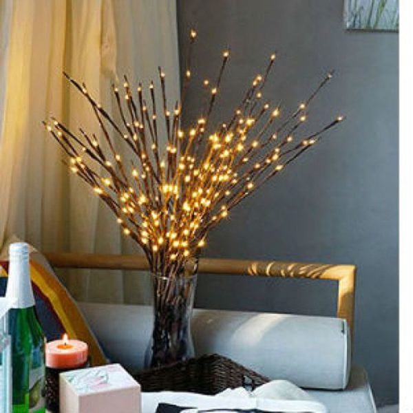 Lysgrene / Dekorative grene brune med 20 LED