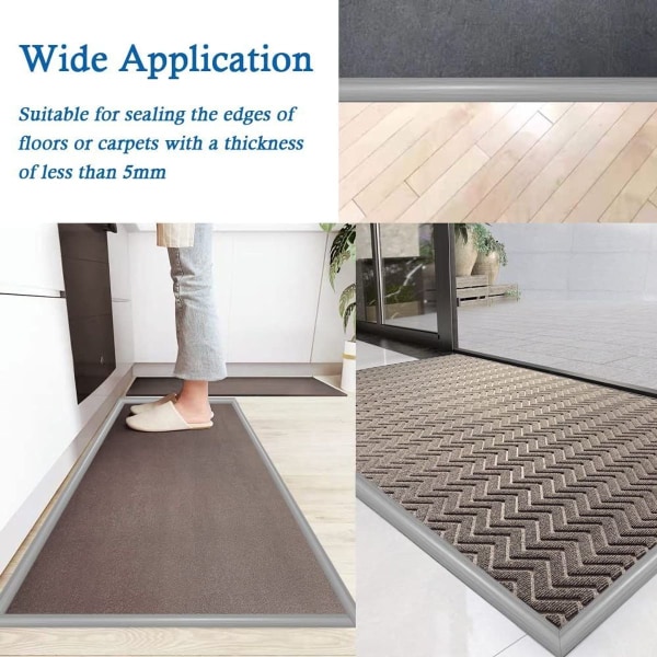 2 meter kantlist PVC mattkantlist gummimatta beige