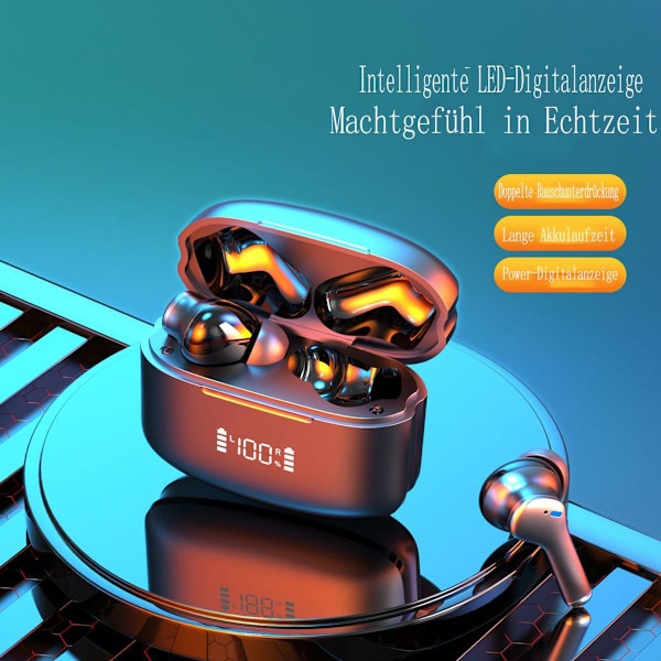 Bluetooth 5.3 -kuulokkeet, langattomat nappikuulokkeet, 40 tunnin toistoaika ja KLB