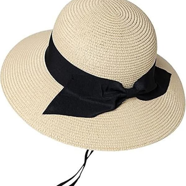 Dam Vikbar Halm Bred Brätte Sommarhattar för Strand Resor Packable KLB