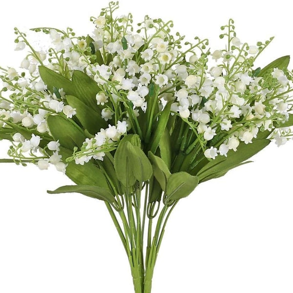 3PCS Konstgjorda Blommor Inomhus Utomhus Konstgjord Buske med Vita Blommor KLB
