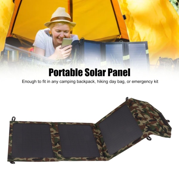 Foldbar solcellepanel Dual USB Lett 30W Bærbar KLB