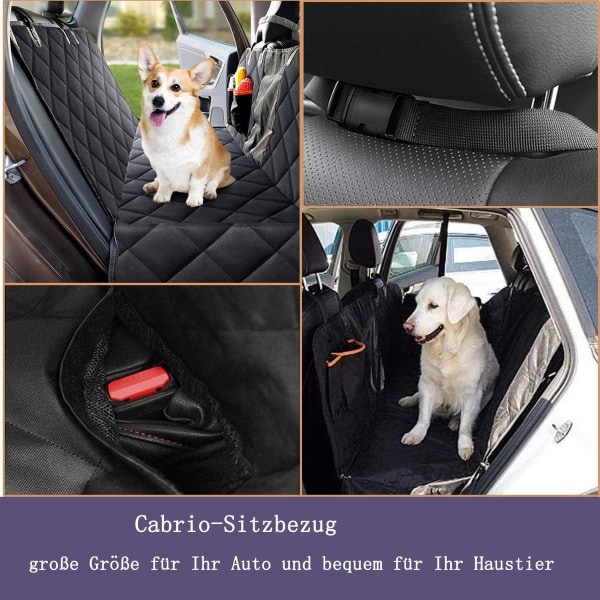 Hundetæppe til bilbagsæde, bilhundetæppe bagsæde med sidebeskyttelse og KLB