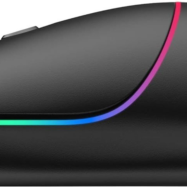LED trådløs mus, genopladelig lydløs RGB-belysning computer