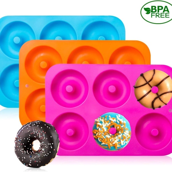 pieces silicone donut mold donut baking mold sheet container makes perfect