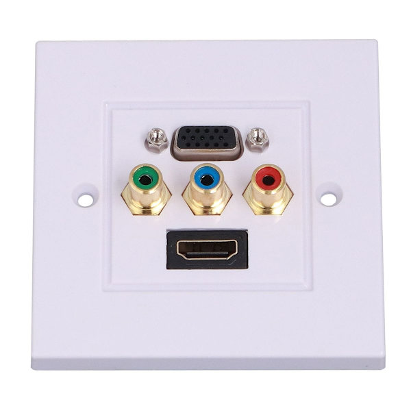 VGA + high-definition multimedia interface + 3RCA vægplade KLB