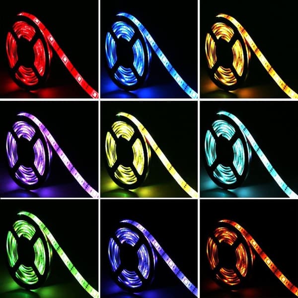 2m LED-stripe, USB LED-stripe med 24-knappers fjernkontroll