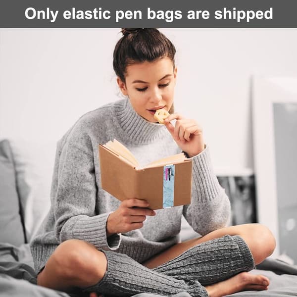 2 stk Penneholder Penneetui Lær Tilbehør Elastisk Blå KLB