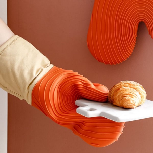 Silikonugnshandskar Perfekta för bakning Matlagning Quiltad Röd KLB
