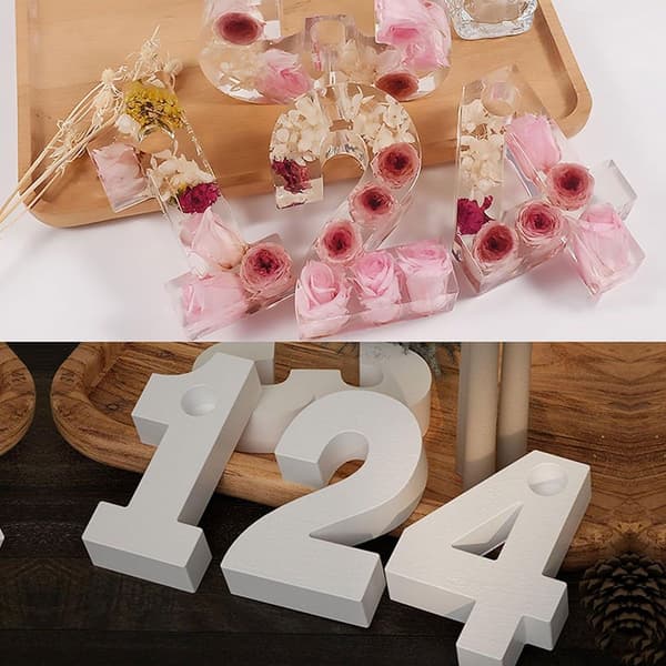 Paket med 4 DIY-siffror (1-4) ljusstake silikonform ljus