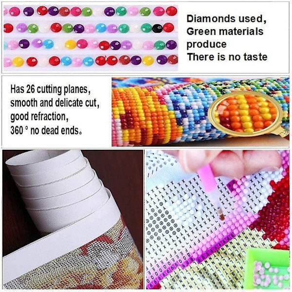 30x40cm 5d Diamantmålning Set för Barn-Liten Vit Katt Drottning, Diamantbroderi, Dukmålning Set