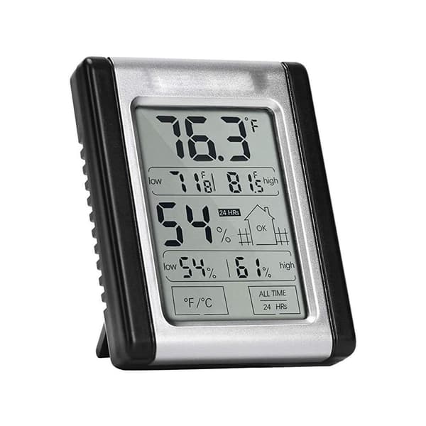Digitalt termometer termostat med hygrometer, temperatur og