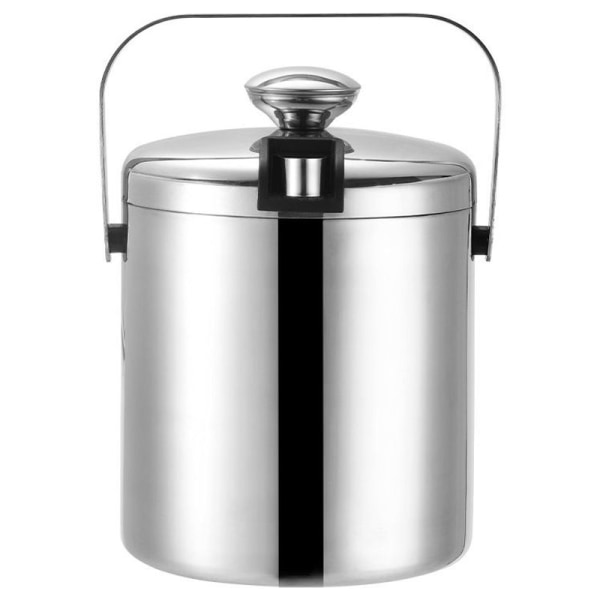 1,3L dobbeltlags isbeholder i rustfrit stål med låg, tang og si