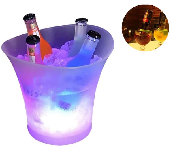 LED-isbakke, 5L stor flaskekøler - champagne-køler - vinkøler -