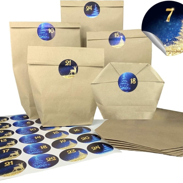 Ändlöst ge Advent-kalenderpåsar för DIY-hantverk och jul KLB