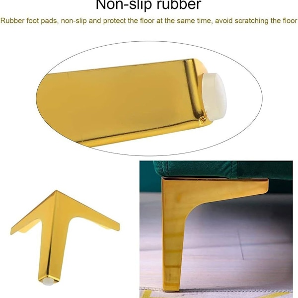 4 stk møbelben, gull møbelben, bordben KLB