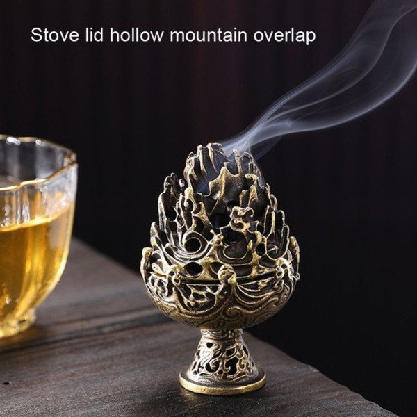 Retro Indendørs Aroma Diffuser Kobberlegering Ryger Ornament Lille