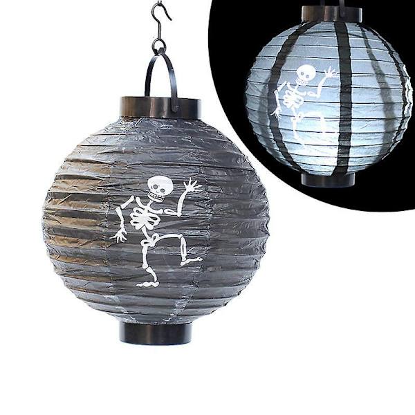 2 kpl Halloween-koriste LED-paperikurpitsalyhty Ripustusvalot Halloween-koristeet Kotiin Luurankolyhdyt