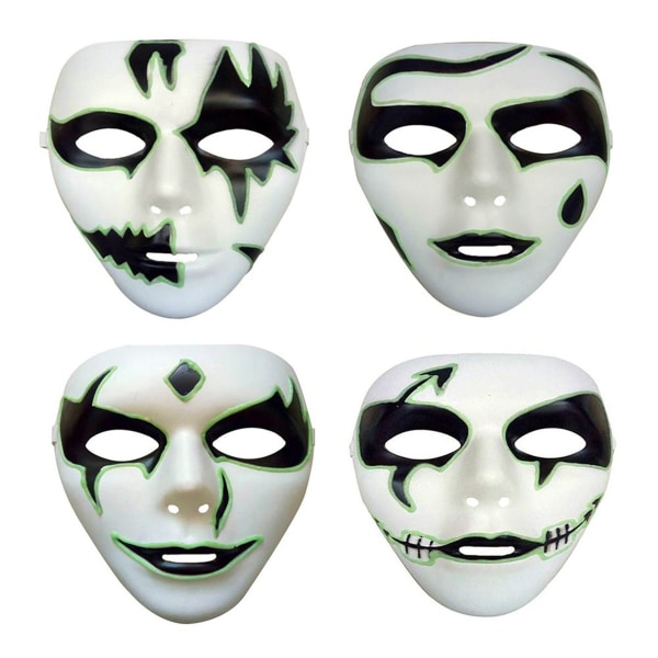 Halloween Luminous Mask Party Costume Mask Plastic Horror KLB