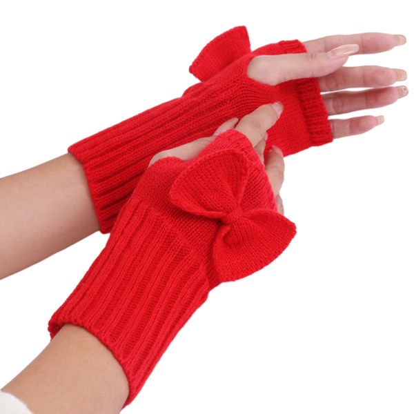 Vinter Fingerless Handsker Halv Finger Handske Efterår og Vinter Rød KLB