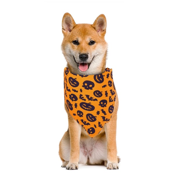 3-pakks Halloween Hundebandanas Reversible Hundeshalsduk Vaskbar Trekant KLB