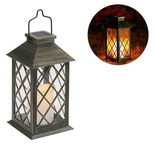 Solcellelykt med LED-lys og realistisk flimrende effekt, IP44