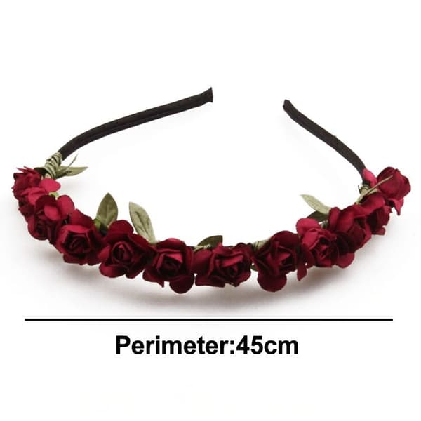 Blomsterkrone Rose Kronblad Hodebånd Hårkrans Rød