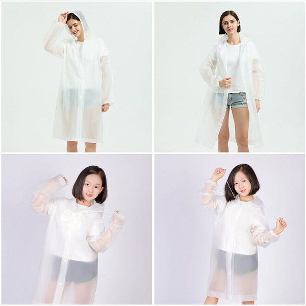 Regnrock »Regnrock EVA Resa Transparent Regn Poncho Regntillbehör för Kvinnor och