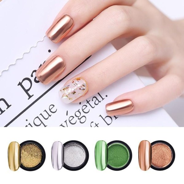 15 lådor med nagelpulverset, krompigment, holografiskt nagelpulver, spegelpulver KLB