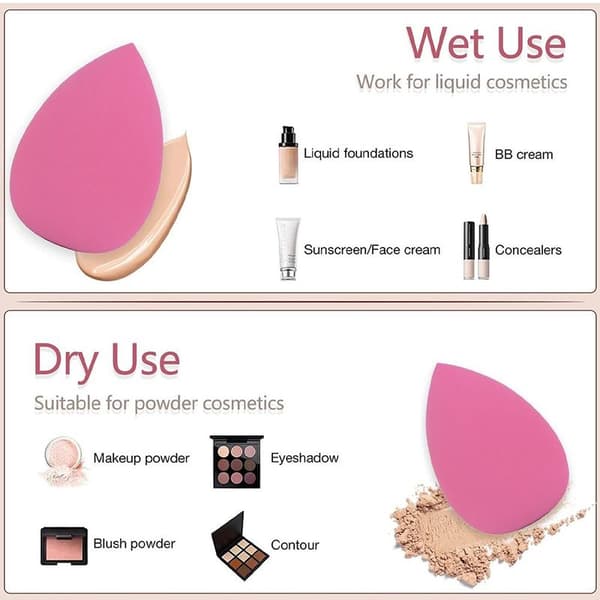 Makeup Blender Beauty Sponge Set - Foundation Blending Beauty Pink