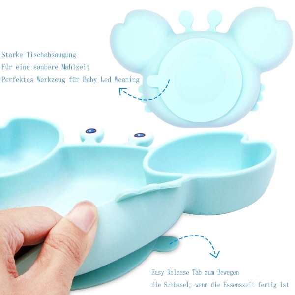 Baby tallerken skål Mini silikone tallerken til baby småbørn og børn bærbar KLB